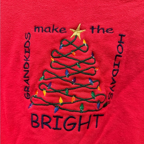 VTG 90s Christmas Tree Grandparent Crewneck Sweater - Picture 2 of 4